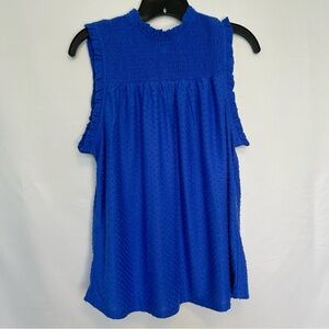 Studio 1886 Swiss Dot Cobalt Blue Sleevless Top‎
